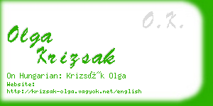 olga krizsak business card